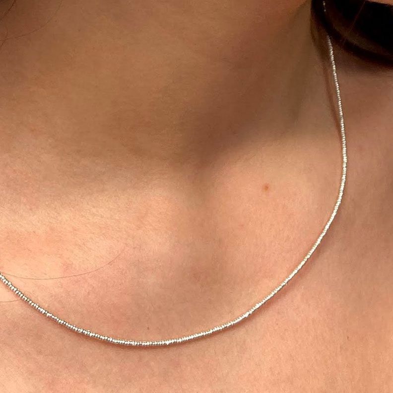 Collar Mostacilla de Plata 45 cm-1