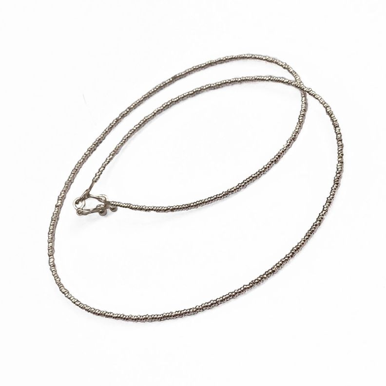 Collar Mostacilla de Plata 45 cm-0