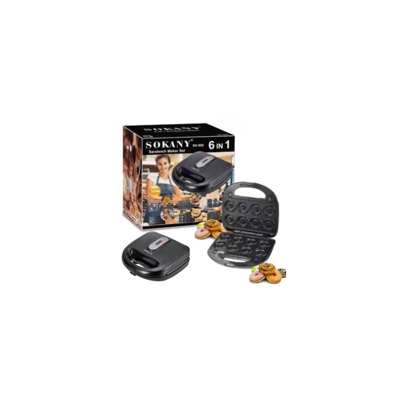 Maquina Para Mini Donas Galleta Waffles  6 en 1 -4