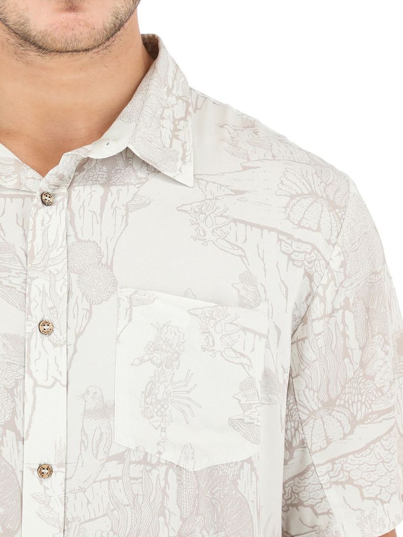 Guayabera Telle Print Crudo Hombre-3