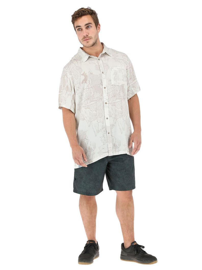 Guayabera Telle Print Crudo Hombre-1