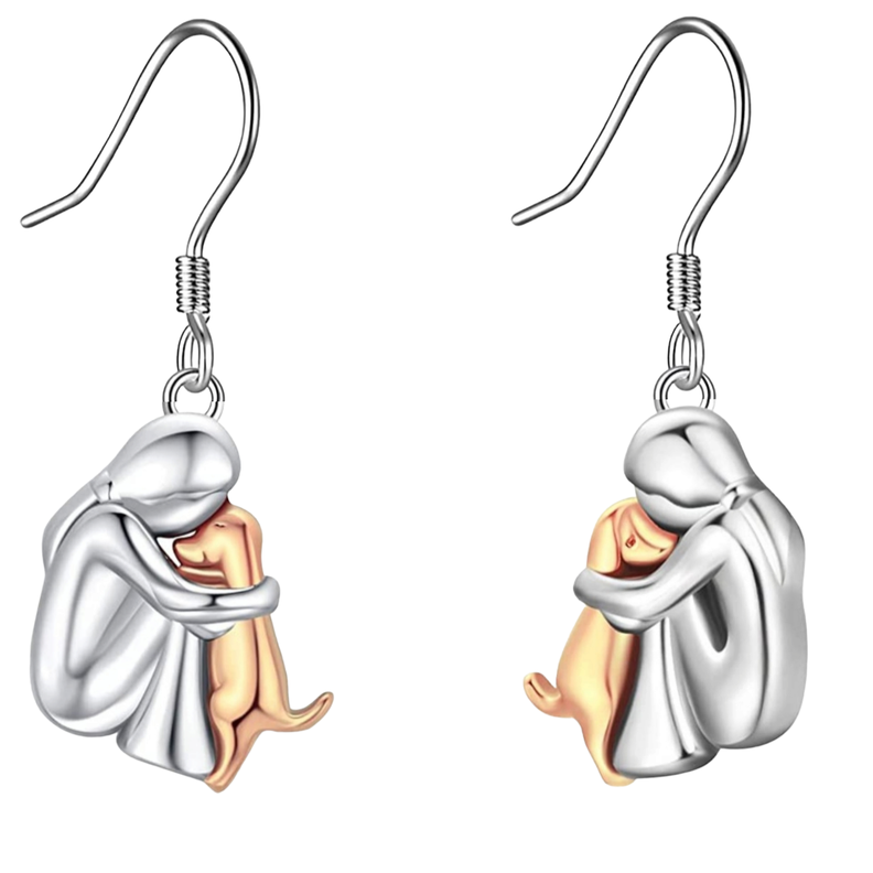 Aros Mujer Perro Mascota Plata 925-0