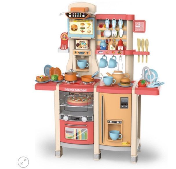 Cocina de Juguete Rosada de 65 Pcs 100cm Alto, Vapor,agua-0