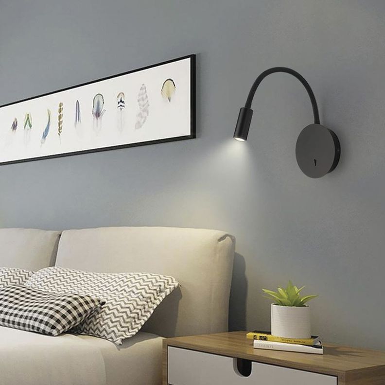 Apliqué Lámpara LED Flexible Cabecera Lectura Negro 3W-1