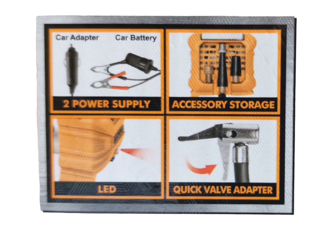 Compresor De Aire Para Auto Ingco 12v 140 Psi 10 A + 5 Acces-2