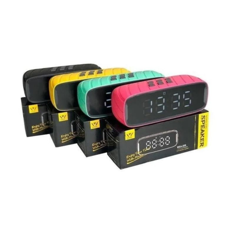 Parlante Bluetooth Inalámbrico Con Reloj/alarma Tipo Espejo - amarillo-3