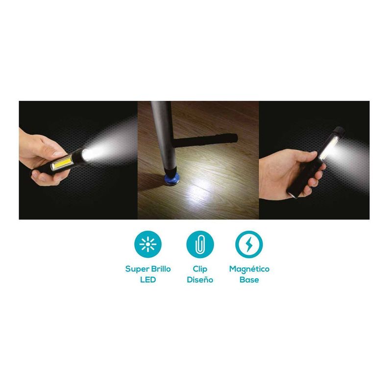 Linterna Y Lámpara Cob Led De Mano A Pilas - PuntoStore-2
