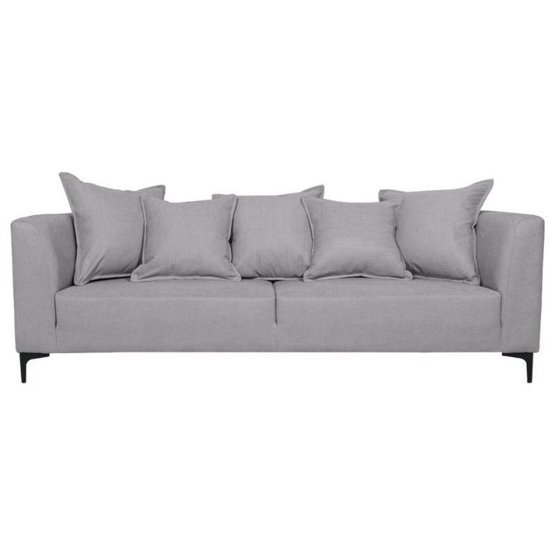 Sofa Cordelia Felpa Gris 3 Cuerpos