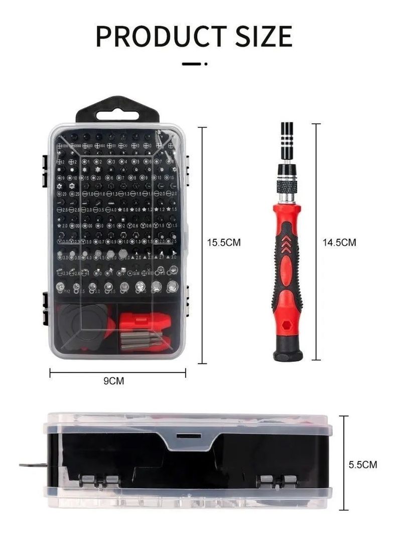 Set Kit Juego Destornillador 135 En 1 Precisión Magnéticos-2