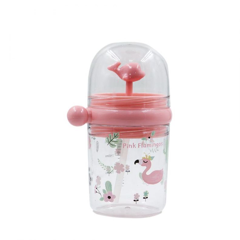 Vaso Antiderrame Infantil Vasos Para Bebe Con Bombilla Diseño de Ballena Lanza Agua Rosado PQNP-1-0
