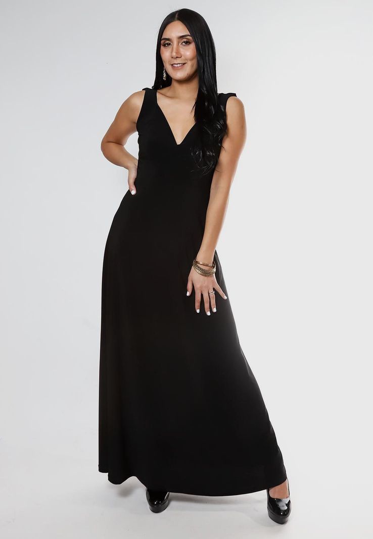 Vestido Celeste Negro-0