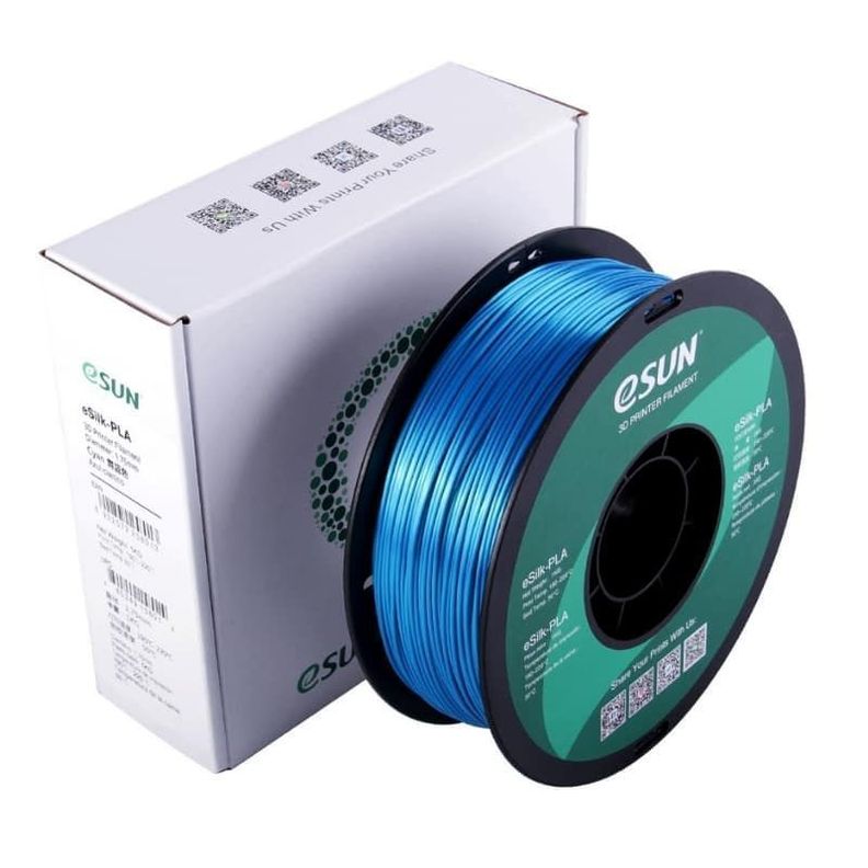 Filamentos Pla Seda Esun 1kg 1.75mm Cyan-0