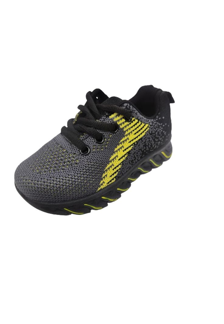 Zapatilla Deportiva Gris Amarillo Unisex-0