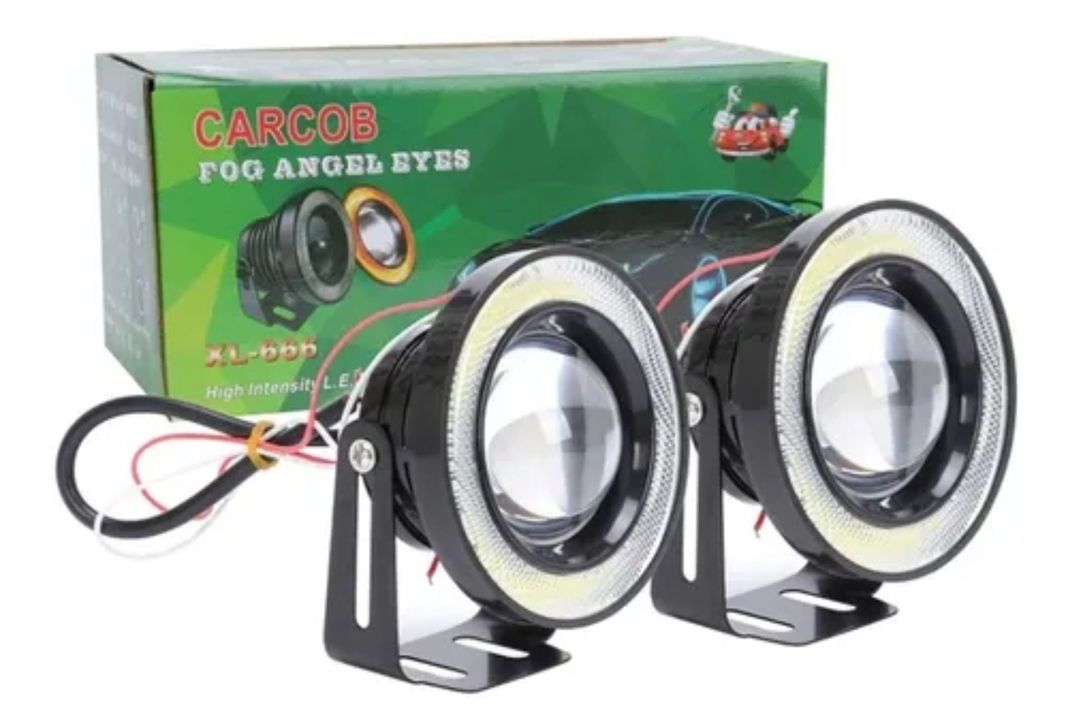 Foco Luz Antiniebla Auto Led Niebla Luz Cob Halo Ángel-0