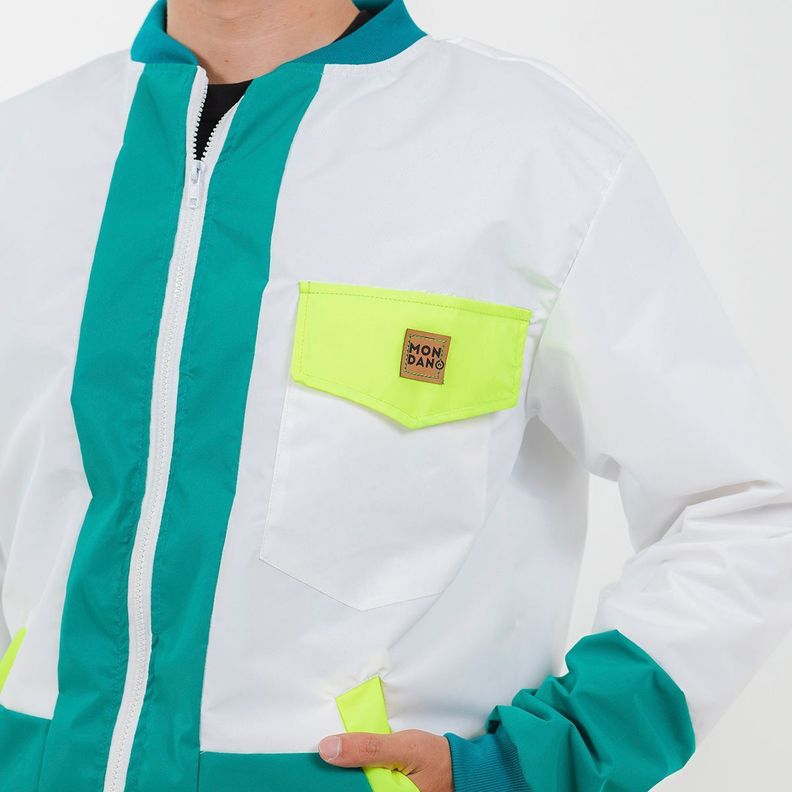 CORTAVIENTO TIPO BOMBER WHITE GREEN-3
