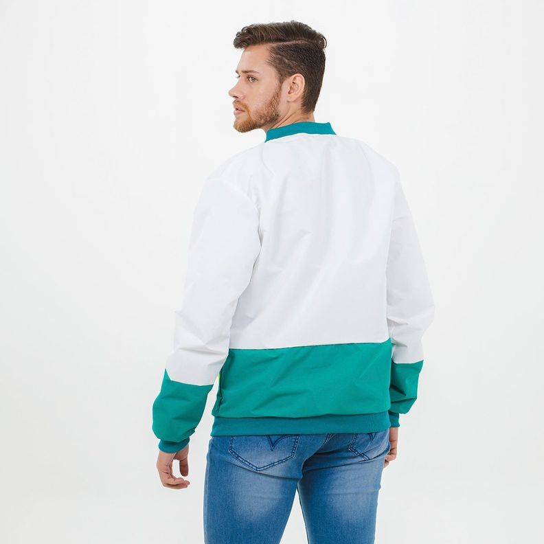 CORTAVIENTO TIPO BOMBER WHITE GREEN-1