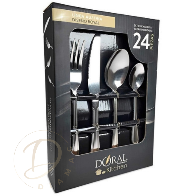 Set De Cubiertos 24 Piezas Acero Inoxidable Doral-1