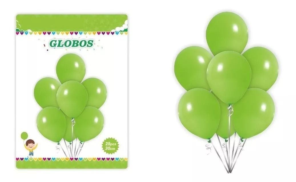 25 Set De Cumpleaños Globos Cumpleaños Globo Verde.-2