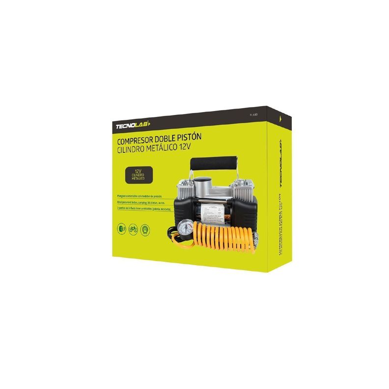 Compresor De Aire Portatil Doble Piston 150 PSI 12V Tecnolab-3