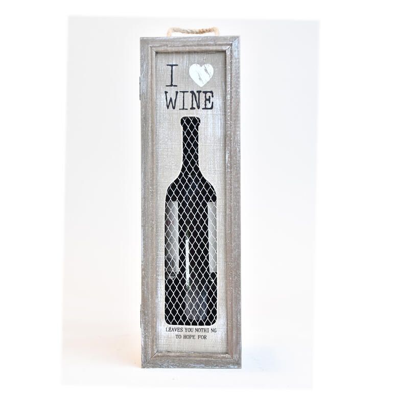 porta Botellas madera  I Love Wine  Unico 34x10x10 cm-0