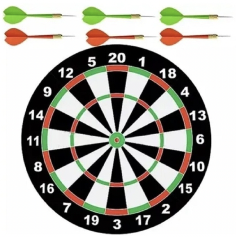  Tablero Tiro Al Blanco Reversible 42 Cm 6 Dardos-6