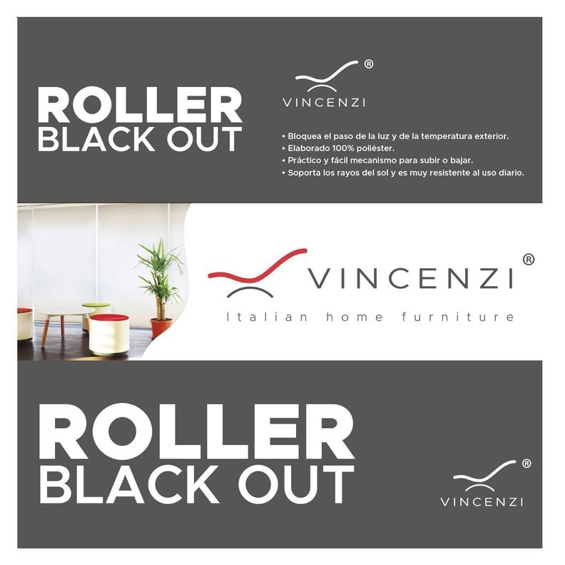 Cortina Roller Blackout Blanca 120x230cm-6