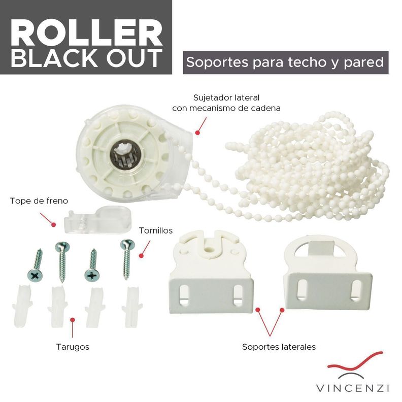 Cortina Roller Blackout Blanca 120x230cm-4