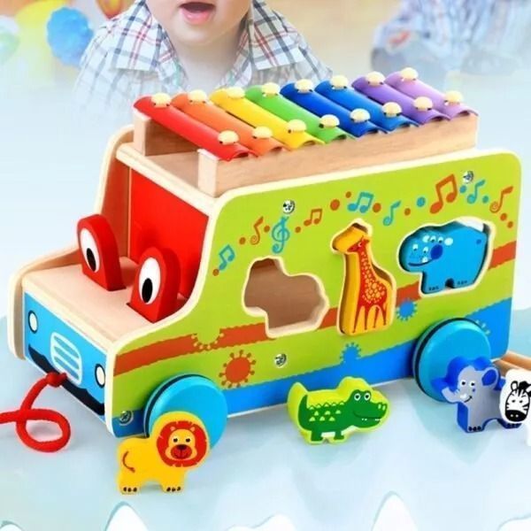 Tren Multifuncional Didáctico De Madera Para Niños-0