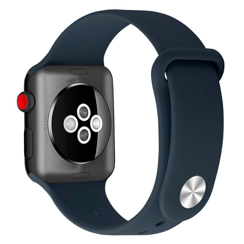 Correa Boton Compatible Iwatch Apple Watch Azul Media Noche 42-44-45MM-0