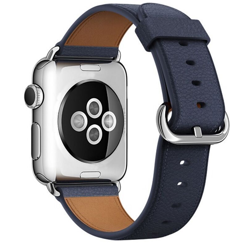 Correa Cuero Compatible Iwatch Apple Watch Azul 38-40-41MM-0