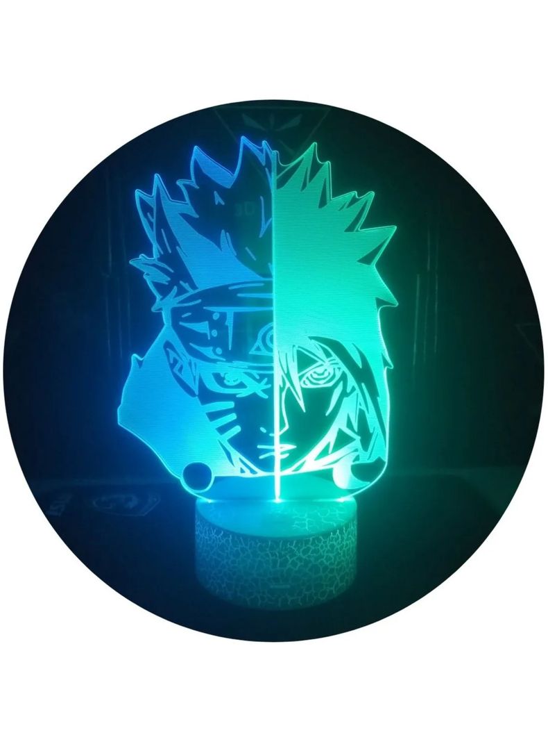 Lampara Mesa Naruto X Sasuke Base Dual Agrietada-0
