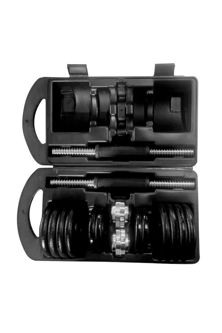 Set Mancuernas 15 KG 2 Barras 12 Discos Maletín