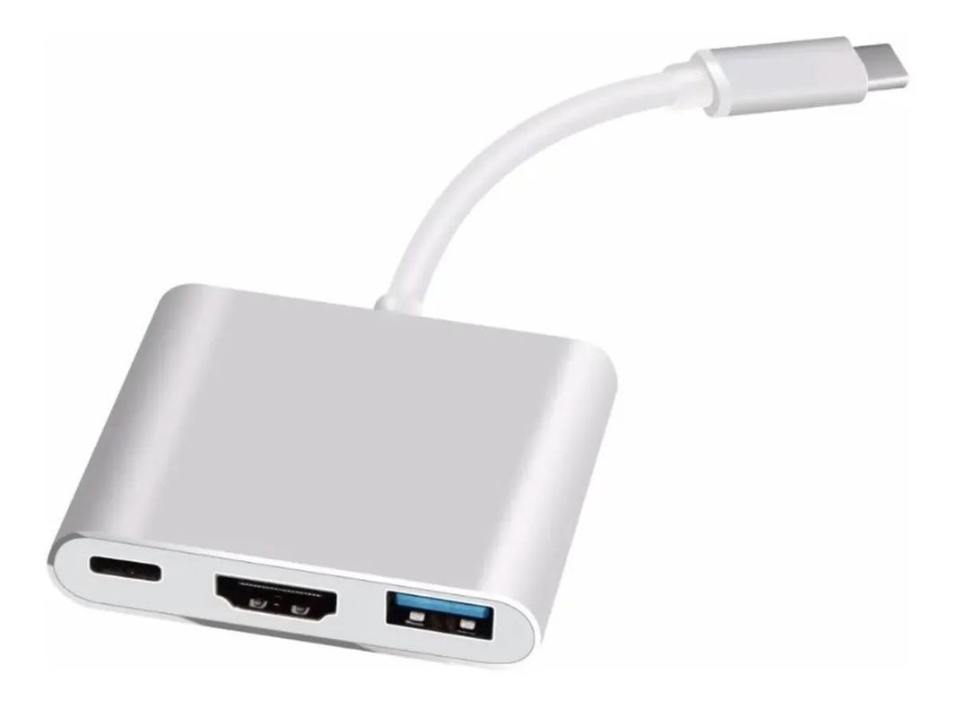 Adaptador Hub 3 En 1 Usb Tipo C A Usb-c Hdmi Usb3.0 Para Mac-1