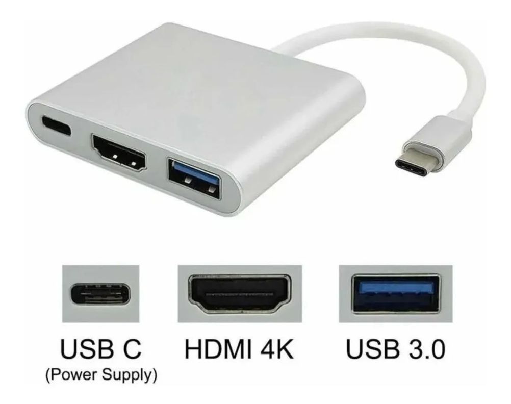 Adaptador Hub 3 En 1 Usb Tipo C A Usb-c Hdmi Usb3.0 Para Mac-4