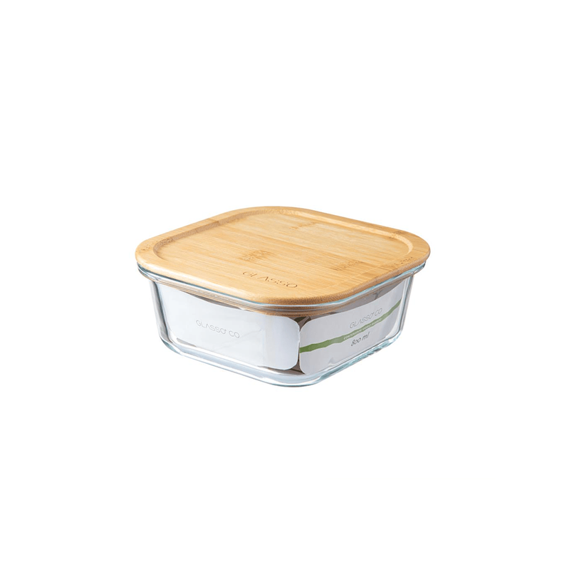 Envase Hermetico Vidrio Tapa Eco Bamboo Glasso 800ml-1