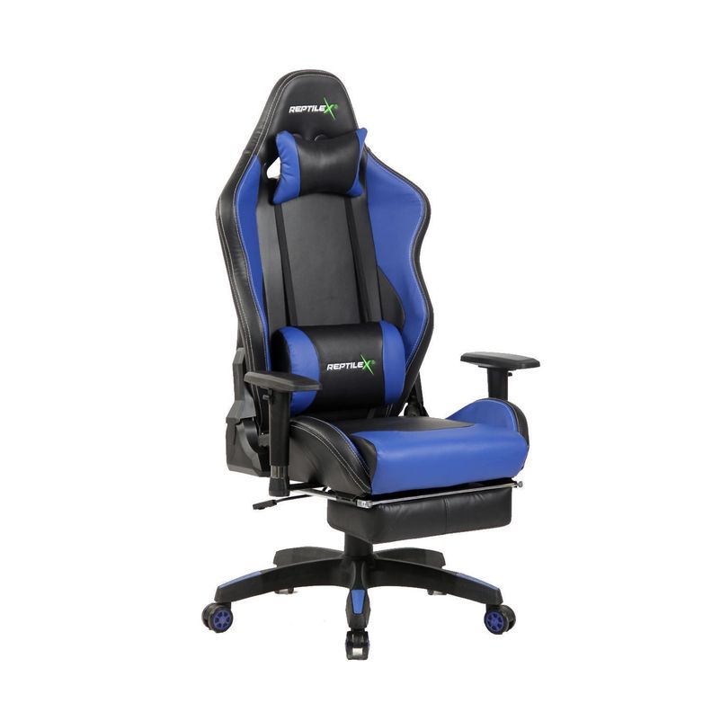 Silla Gamer Butaca Con Apoya Brazos Y Pies Azul - PuntoStore-0