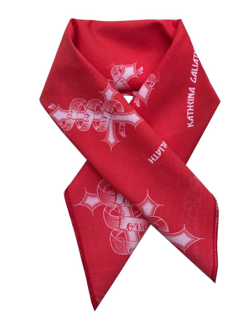 Bandana Roja Estampada -1