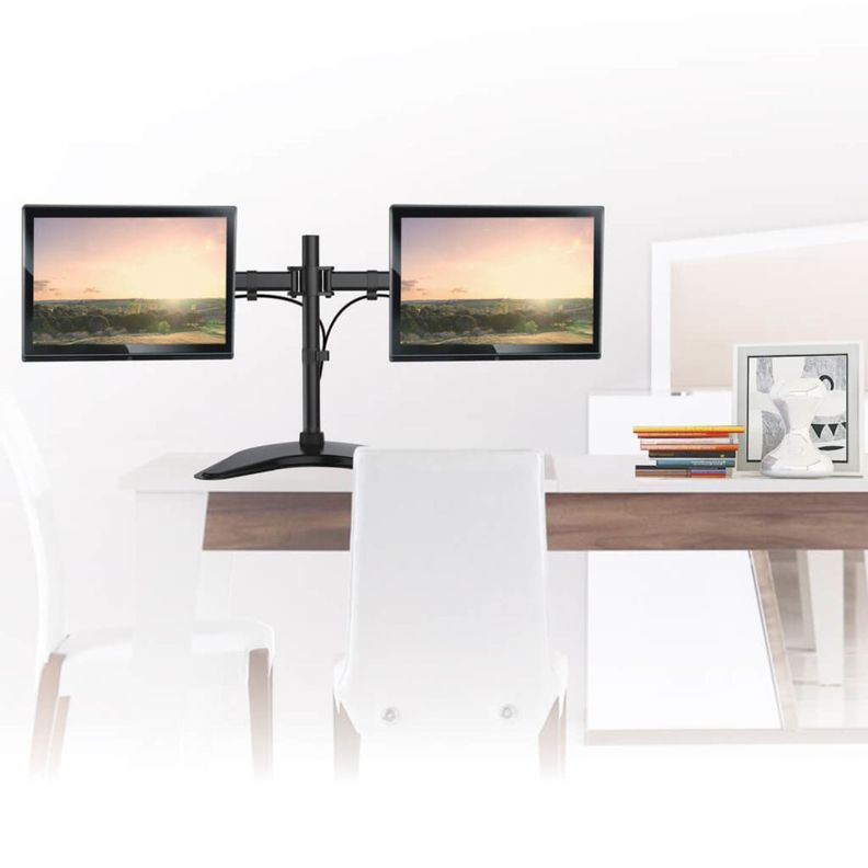 Soporte TV/MONITOR Doble - mesa 13" a 27" - 360° 16kg-1