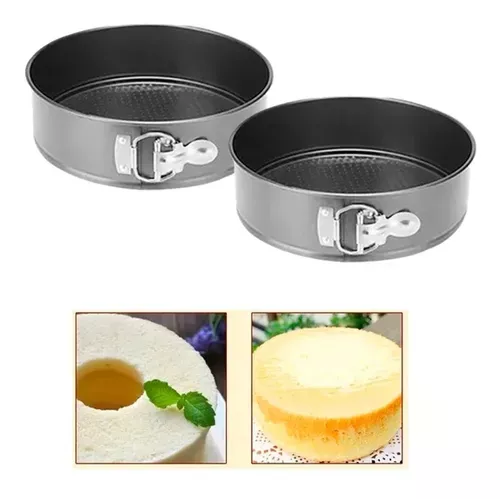 2 Molde Torta Moldes Queque Moldes Desmontables Mini Redondo -1