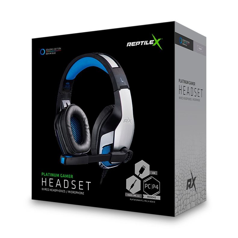 Audífono Gamer Premiun Platinum PC PS4 Reptilex-1
