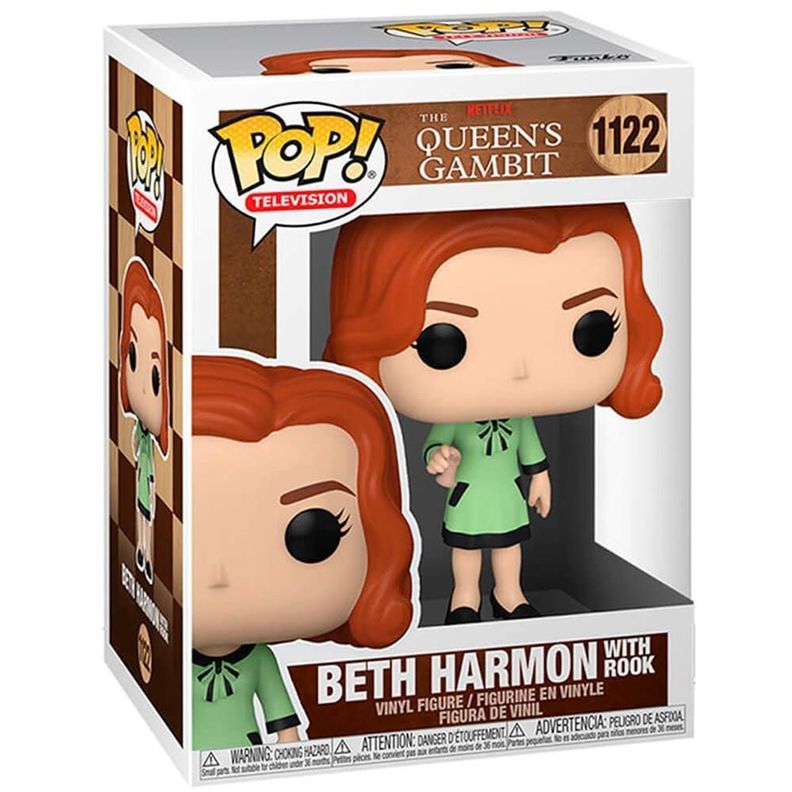 Figura Funko Pop, Beth Harmon with rook - Gambito de dama - 1122-1