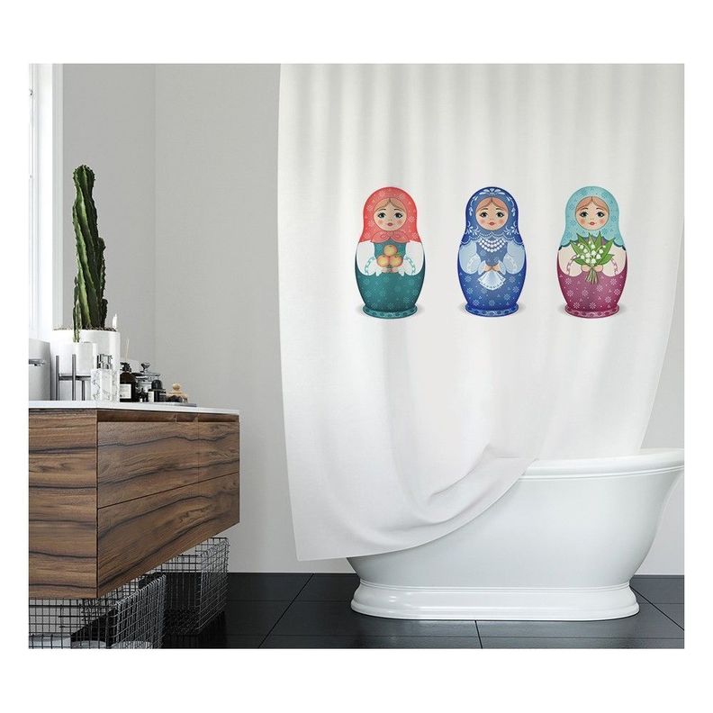 Cortina de Baño Muñecas Rusas-1