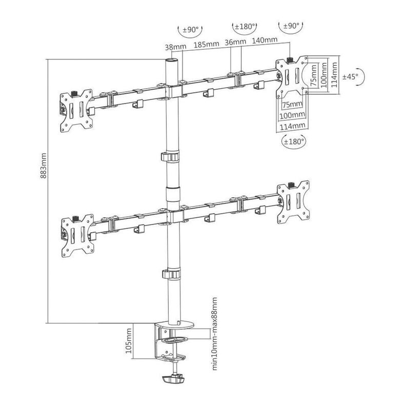 Soporte 4  TV/monitor   - 13" a 32"  360° 32 kg -2