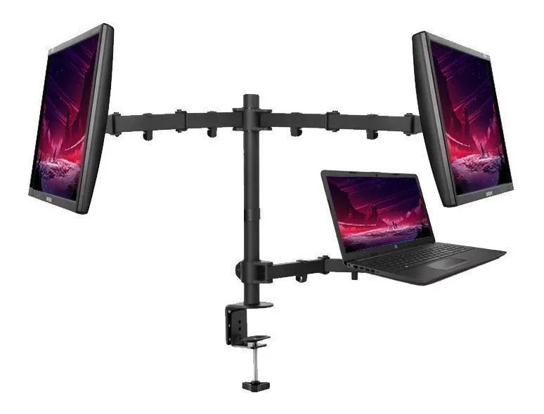 Soporte Doble 2 Monitor Y Notebook Brazo Escritorio B50-2