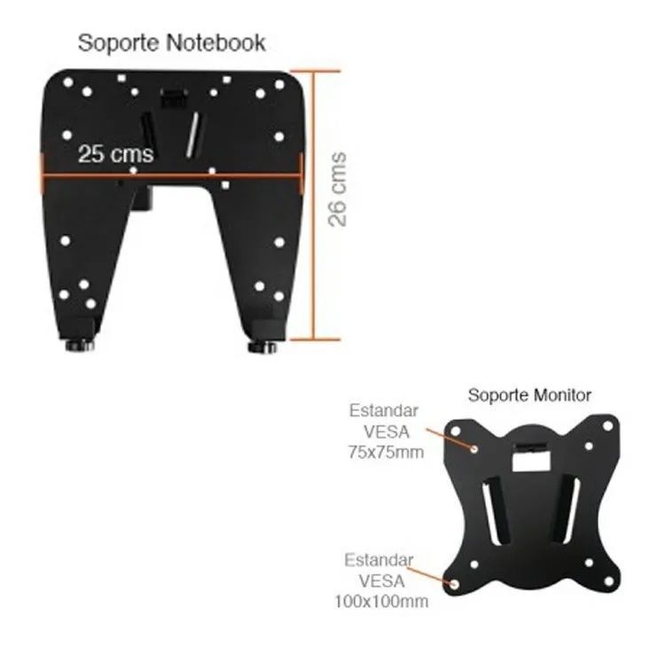 Soporte Doble 2 Monitor Y Notebook Brazo Escritorio B50-1