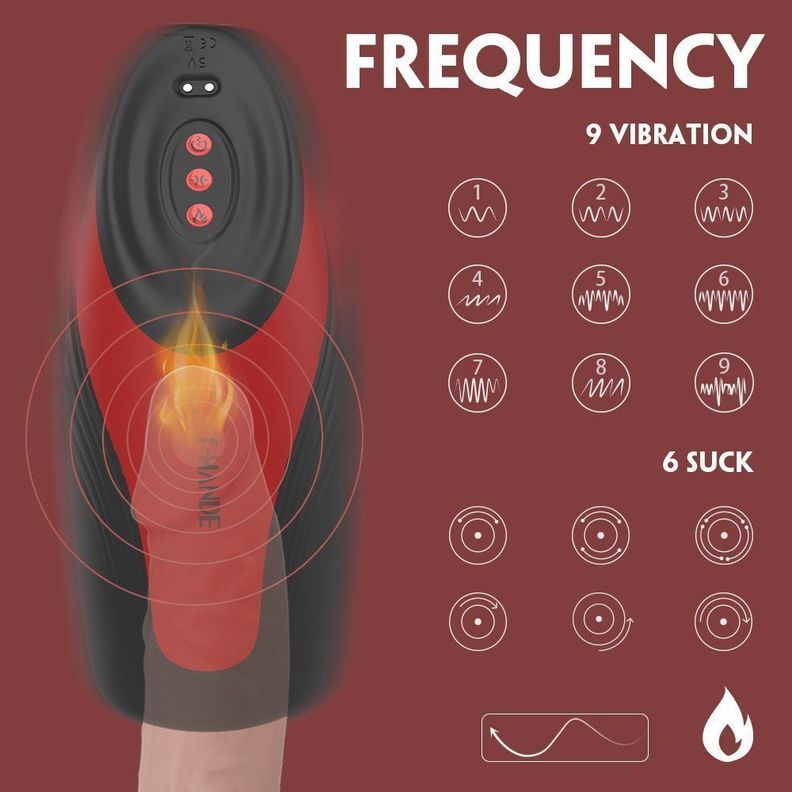 King Arthur Masturbador Vibrador Succionador Temperatura-5