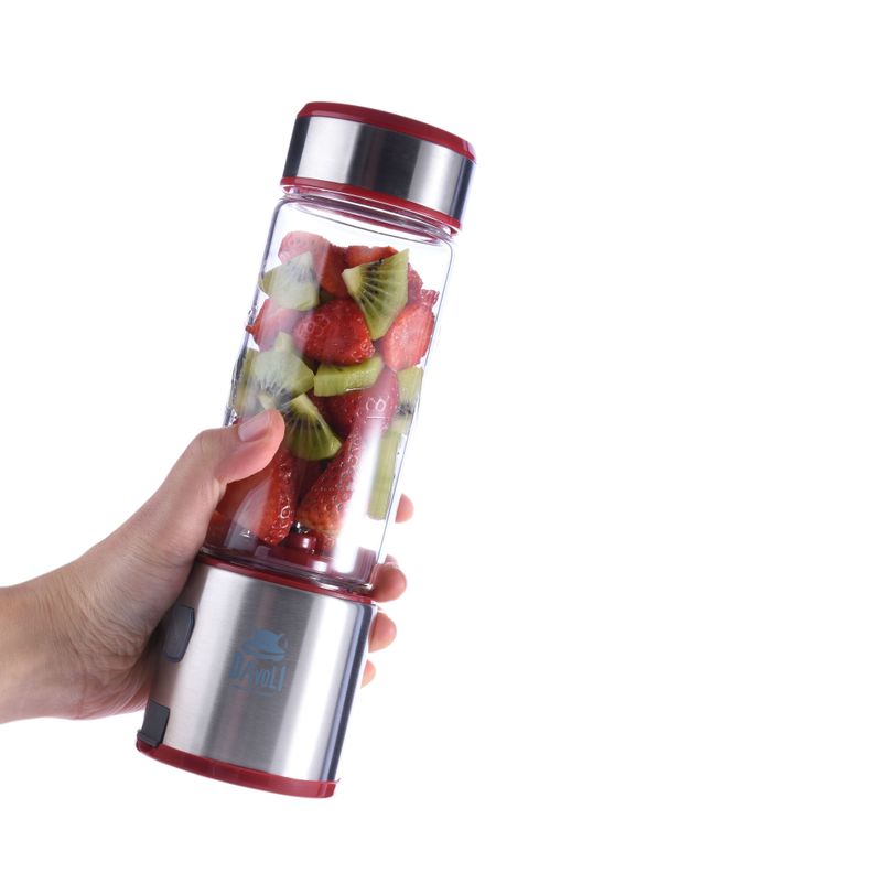 Licuadora Personal Portátil Davoli S-Pow Vaso de Vidrio Roja -3