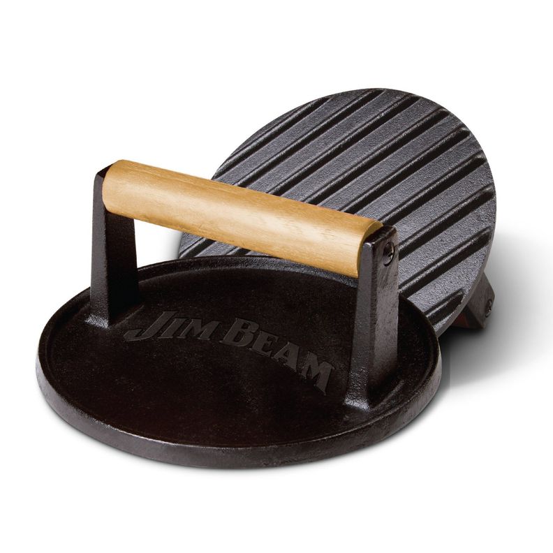 Prensa Para Hamburguesas Grill De Hierro Fundido Jim Beam-0