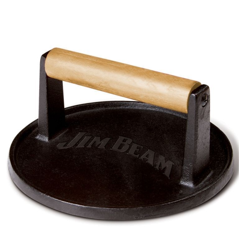 Prensa Para Hamburguesas Grill De Hierro Fundido Jim Beam-2