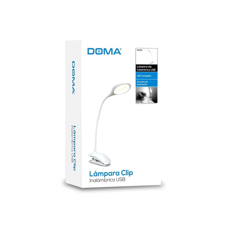 Lampara Clip Inalámbrica Para Escritorio Con USB Touch Doma -3